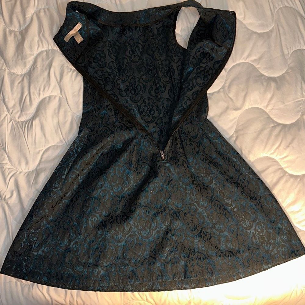Forever 21 Above Knee Dress Size 5 Black and Teal - Picture 3 of 9